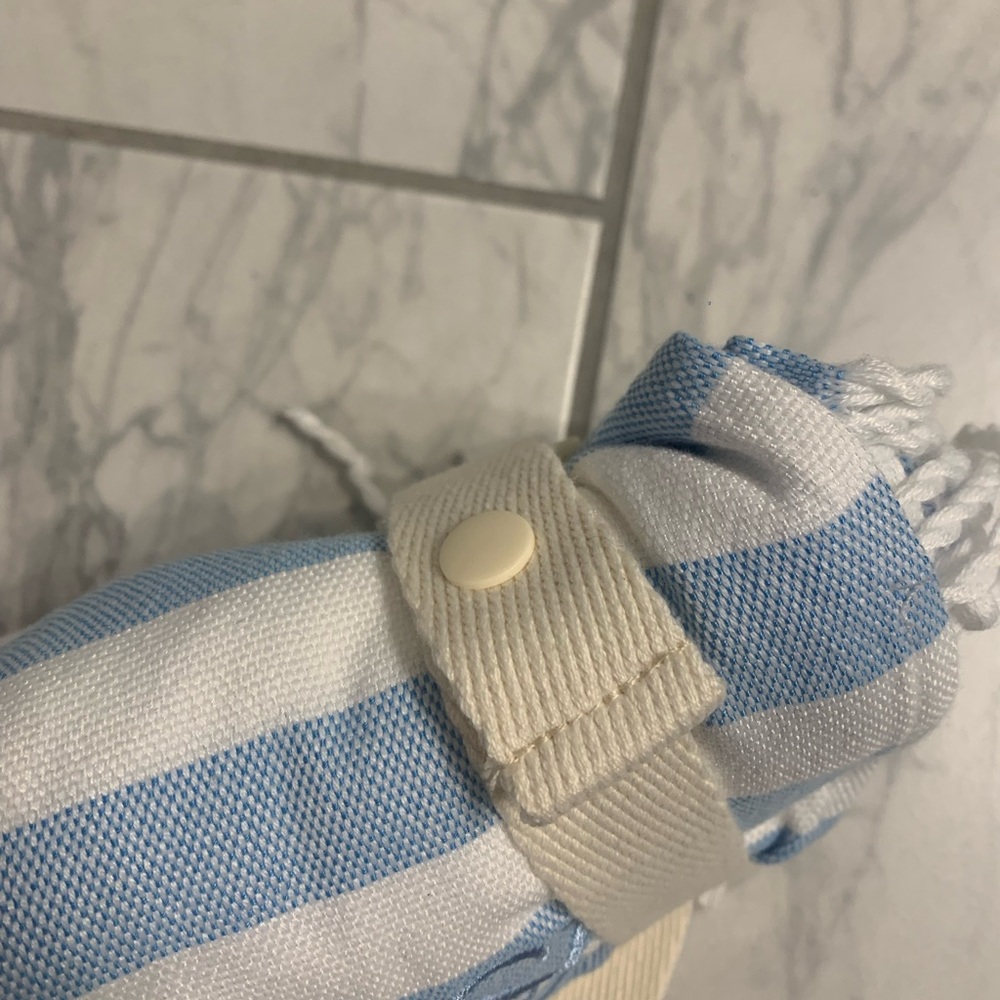 Victoria's Secret Blue and White Striped Beach Towel - Picture 4 of 4